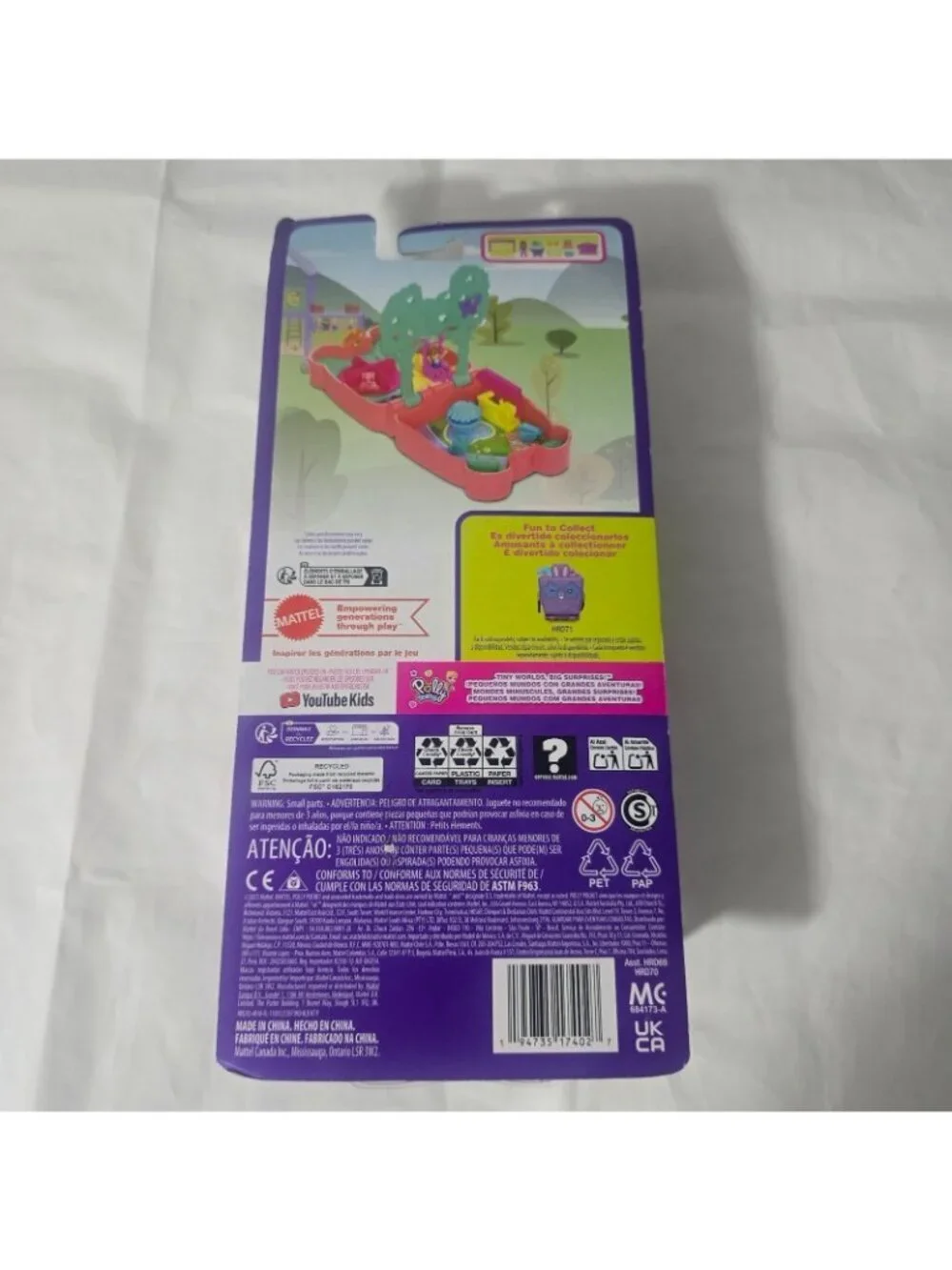 Mattel Polly Pocket Cutie Bear Picnic Mini Playset Kids Pet & Food Theme NEW